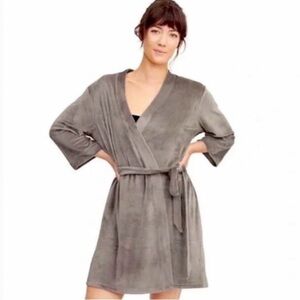 Splendid‎ Super Soft Velour Gray Robe Loungewear S/M